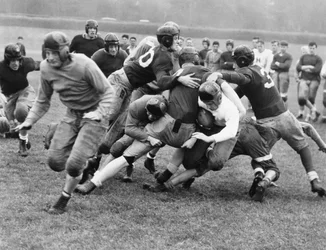 Tackled in the Football Line, San Francisco, California, August 30, 1937